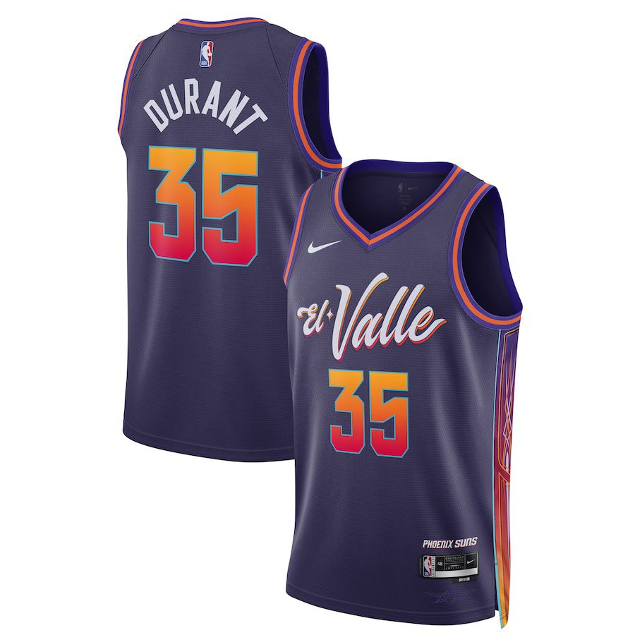 Men Phoenix Suns #35 Kevin Durant Nike Purple City Edition 2023-24 Swingman NBA Jersey->youth nba jersey->Youth Jersey